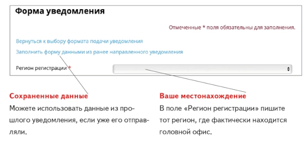 Уведомление в РКН