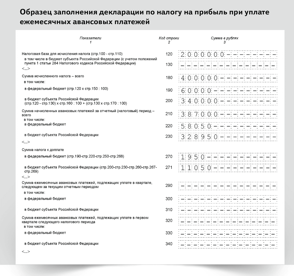 Налог на прибыль 2 квартал заполнение