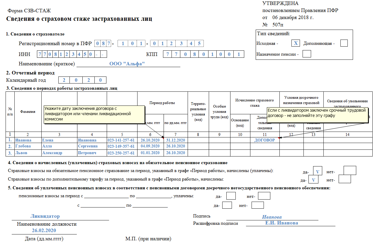 СЗВ-К что это за форма и кто сдает в 2022 году: образец заполнения