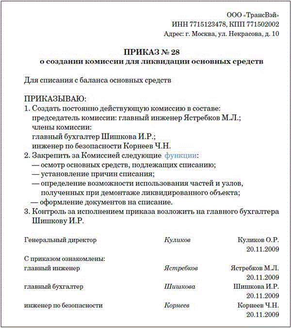 Списание мебели в бюджетном учреждении действия комиссии и документы