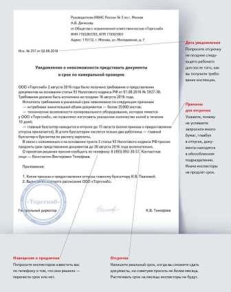 официальное уведомление о проверке