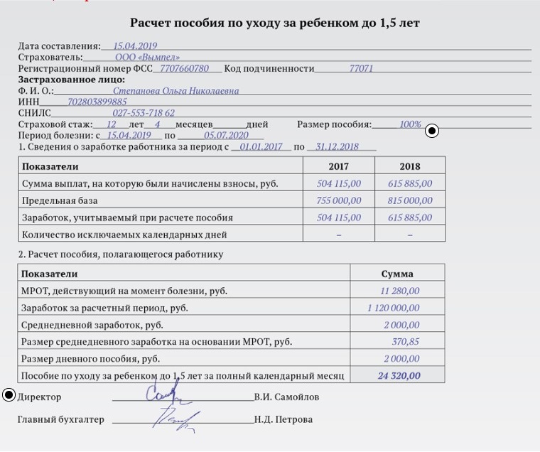 Расчет пособия сайт фсс. Восполняющие пособия.