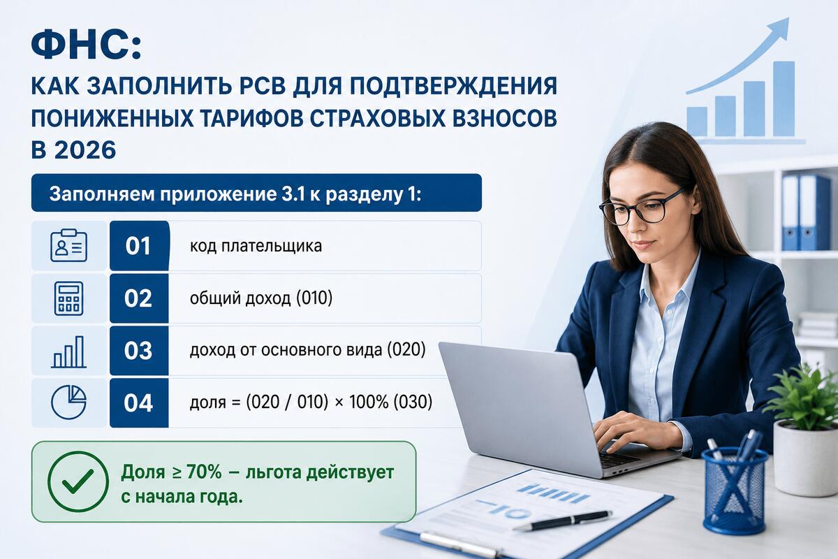 Пониженные тарифы взносов в 2026: новые правила подтверждения в РСВ