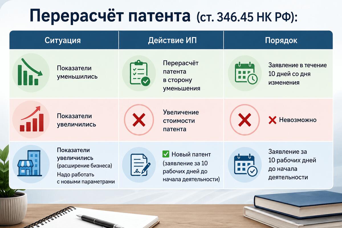 У ИП появилось право на перерасчёт стоимости патента