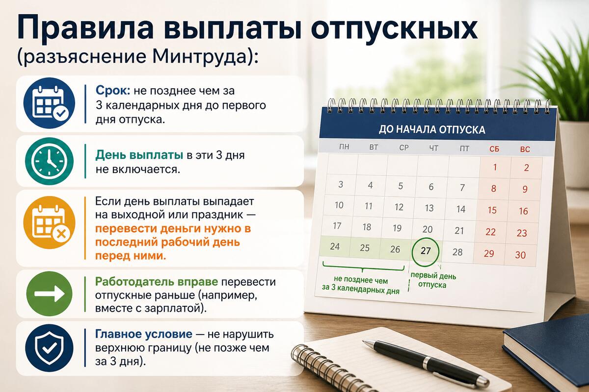 Работники смогут получать отпускные досрочно