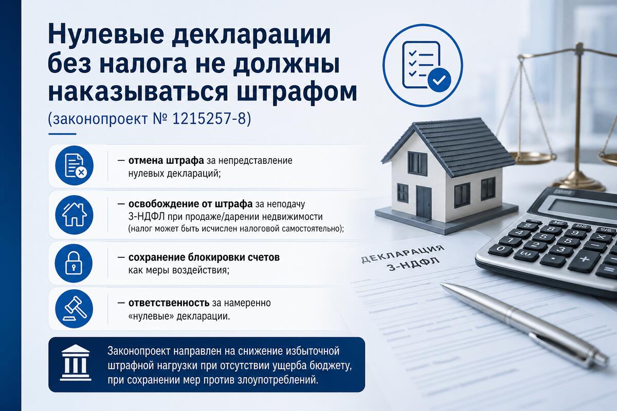 Штраф 1000 рублей за нулевую декларацию хотят отменить