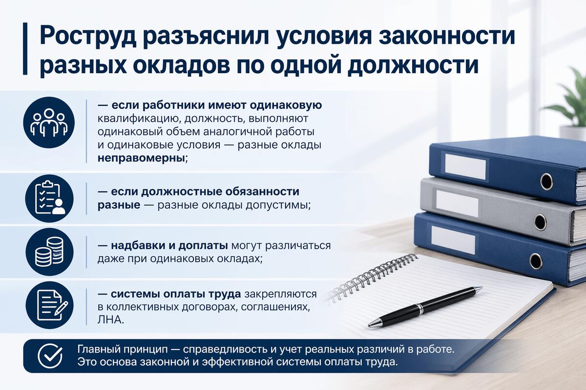 По одной должности не могут быть разные оклады