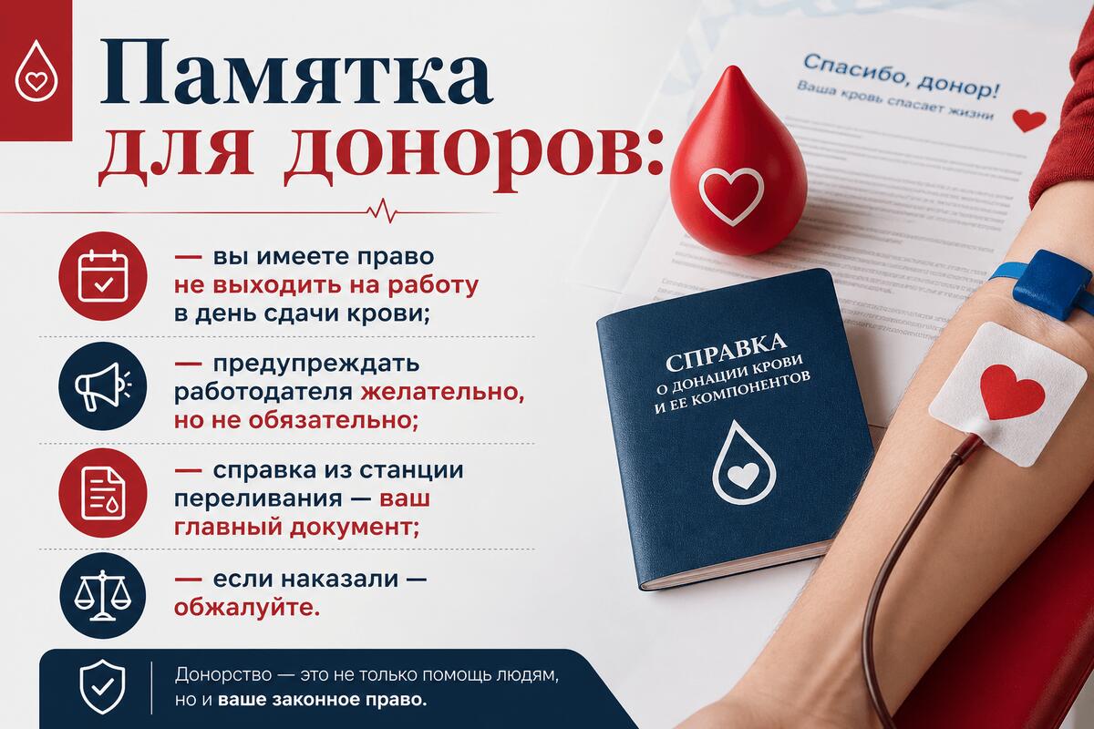День сдачи крови освобождает от работы