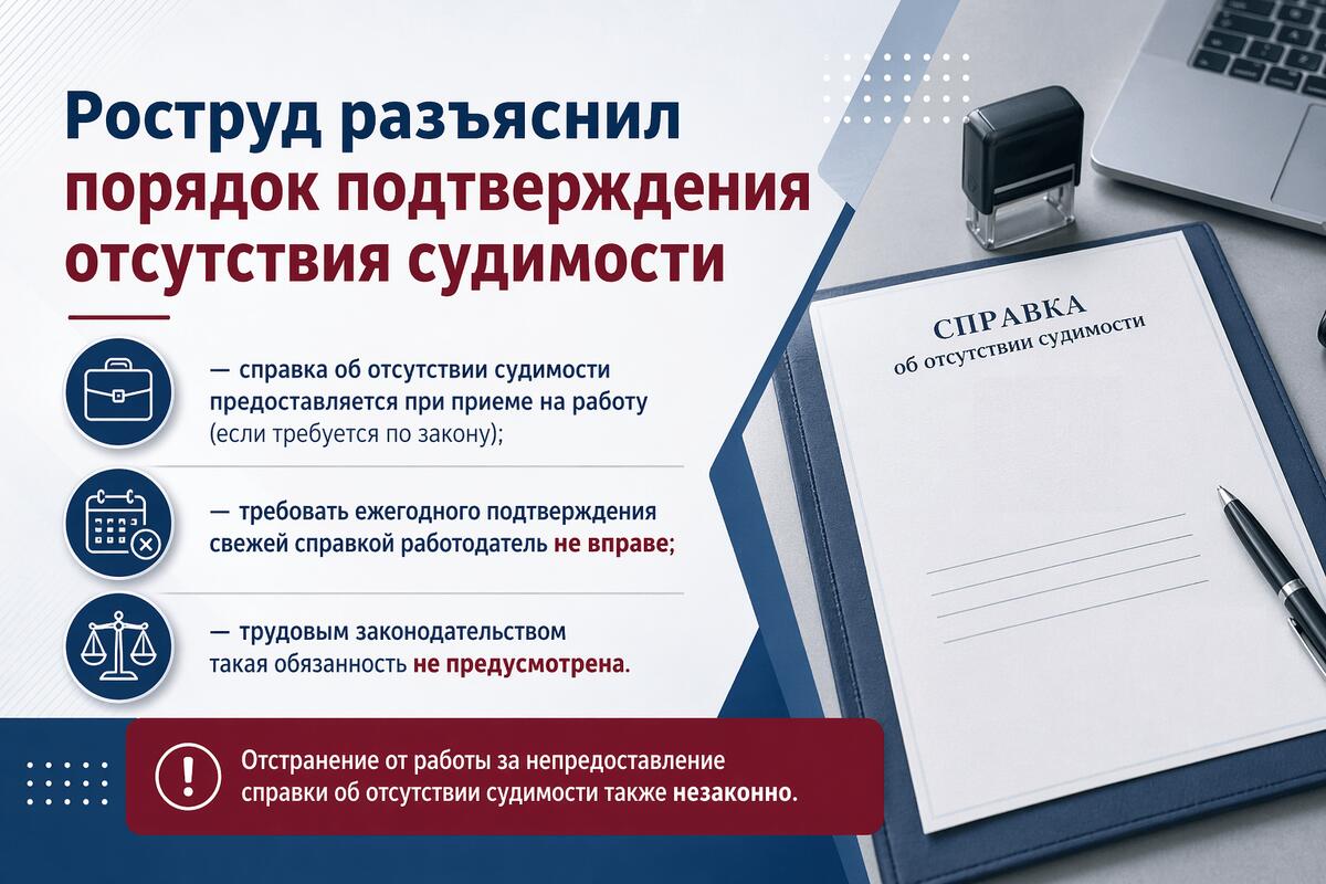 Требование ежегодно приносить справку о судимости незаконно