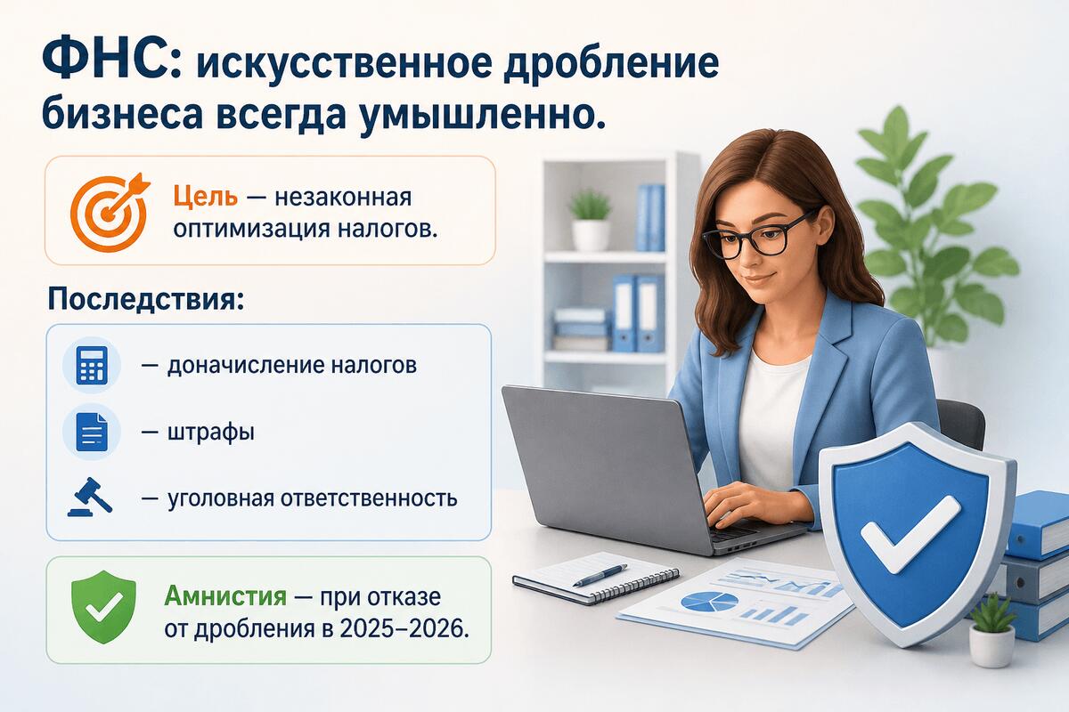 За дробление бизнеса грозит уголовная ответственность