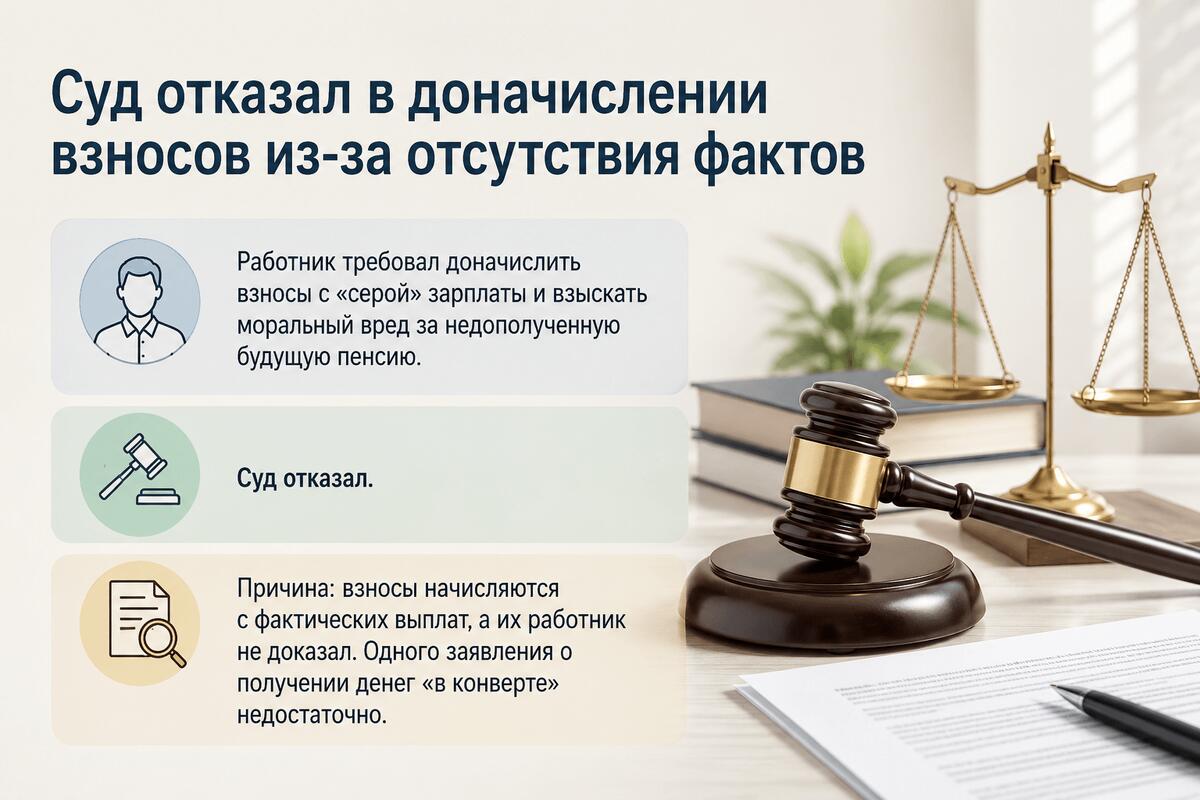 Суд отказал в доначислении взносов на зарплату в конверте