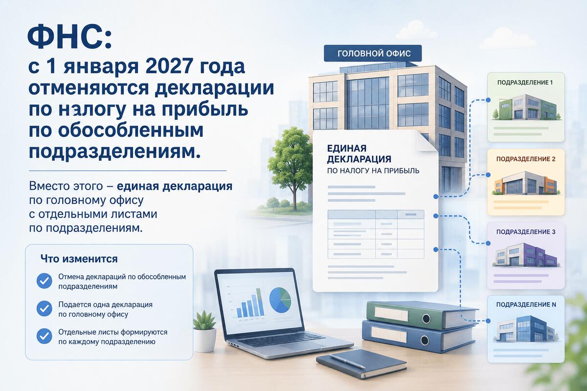 Отчётность по обособленным подразделениям отменяется с 1 января 2027 года