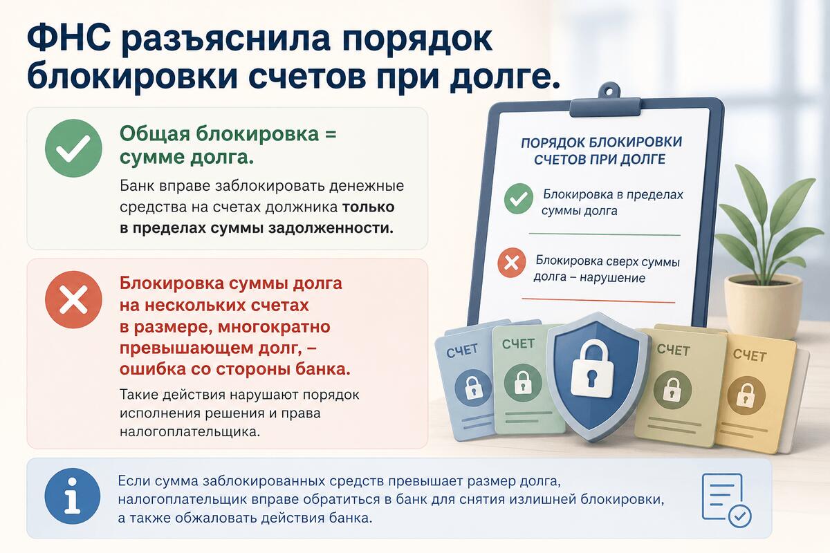 Банк не вправе блокировать больше суммы долга Банк не вправе блокировать больше суммы долга
