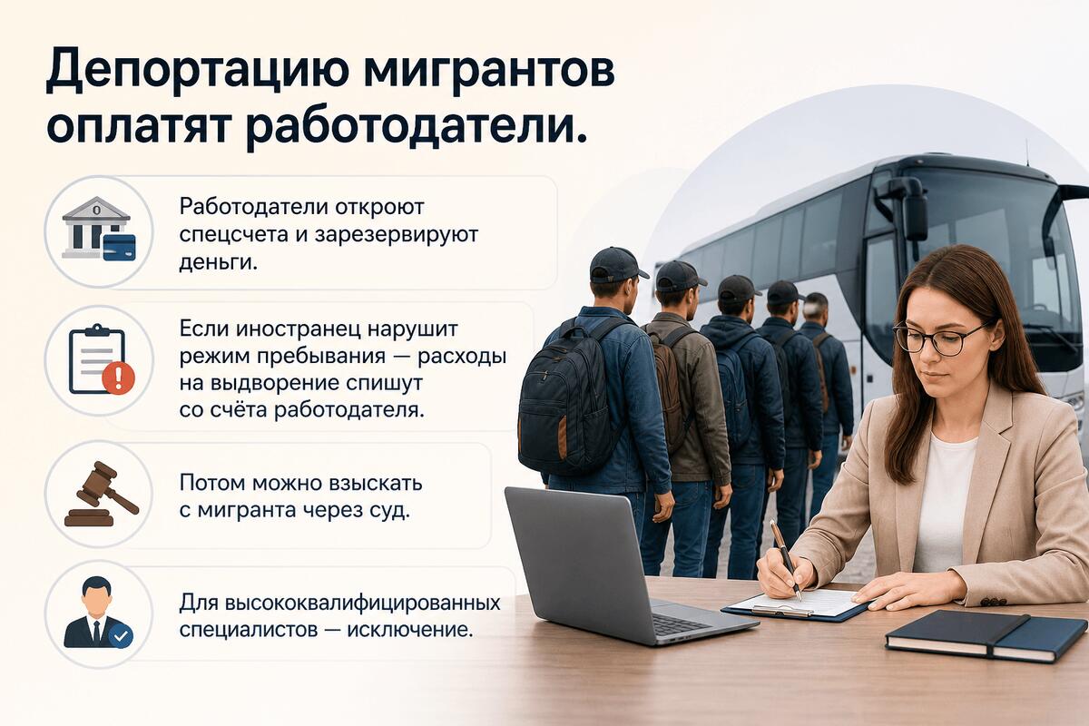 Работодателей обяжут открыть спецсчета на депортацию