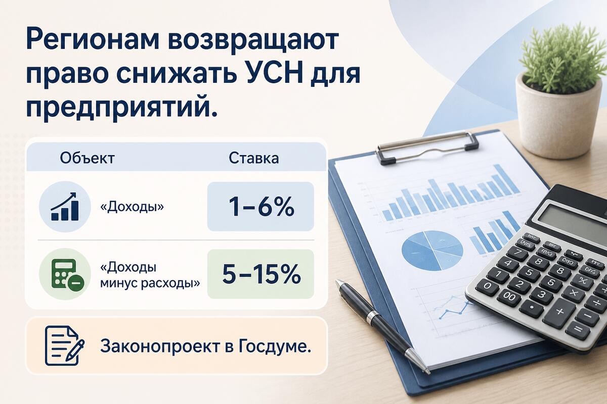 Регионы получат право устанавливать льготы по УСН