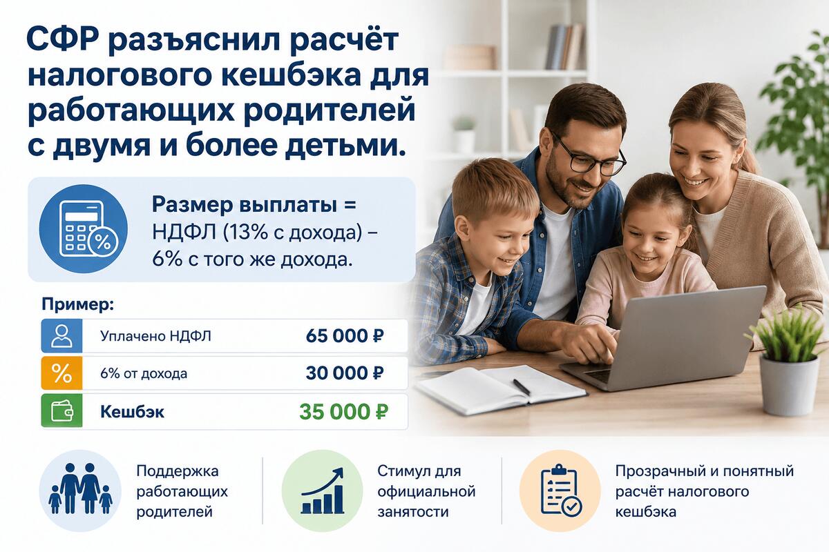 СФР привёл пример расчёта семейной выплаты